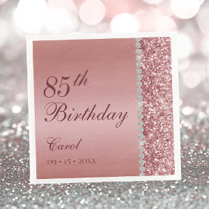 Rose Gold 85. Geburtstag Serviette