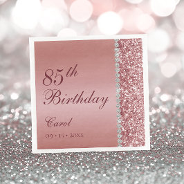Rose Gold 85. Geburtstag Serviette