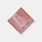Rose Gold 85. Geburtstag Serviette (Ecke)