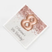Rose Gold 8. Geburtstagsparty Serviette (Ecke)