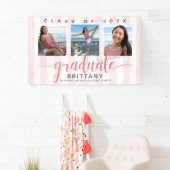 Rose gold Abschluss 3 Foto moderne Glitzer-Skript Banner (Insitu)