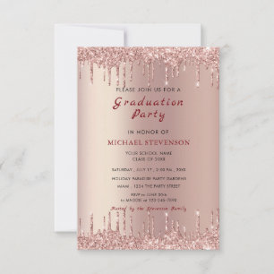 Rose Gold Abschluss Einladung Design Ihre eigene