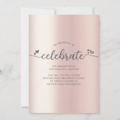 Rose Gold Abschluss Foto Moderne Skriptherzen Ankündigung (Rückseite)