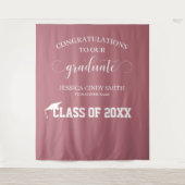 Rose Gold Abschluss Foto Stand Prop Tapestory Wandteppich (Vorderseite)