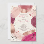 Rose Gold Abstract Girly Galentine’s Day Party  Einladung (Vorderseite)