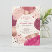 Rose Gold Abstract Girly Galentine’s Day Party  Einladung (Stehend Vorderseite)