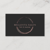Rose Gold Abstrakt Circle Salon Logo Visitenkarte (Vorderseite)