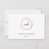 Rose Gold Abstrakt Monogram Logo-Geschenkgutschein (Vorderseite)