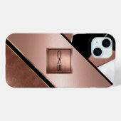 Rose Gold Abstrakt | Monogramm Case-Mate iPhone Hülle (Rückseite (Horizontal))