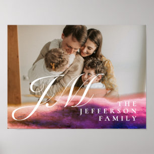 Rose Gold Abstrakt Overlay Familie Foto Poster