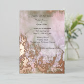 Rose Gold abstrakt romantische Hochzeit real Folieneinladung (Stehend vorne)