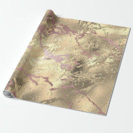 Rose Gold Abstrakt Sepia Marble Shiny Metal Lux Geschenkpapier