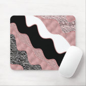 Rose Gold Abstrakt Wave Modernes Gold Glam Trendy Mousepad (Mit Mouse)