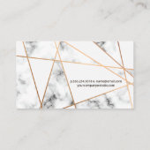 Rose Gold Abstrakte Metalllinien | Marmor Visitenkarte (Rückseite)