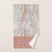 Rose Gold abstrakter Marmor eleganter Mädchenname Badhandtuch Set (Handtuch)