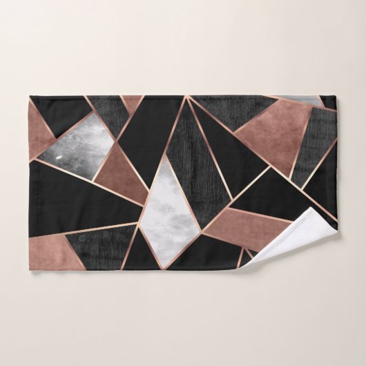 Rose Gold Abstraktes Muster Badetuch Set (Handtuch)