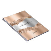 Rose Gold-Agar-Marmor-Namensskript Notizblock (Rechte Seite)