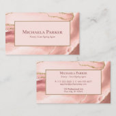 Rose Gold Agate Geode Beruflich Visitenkarte (Vorne/Hinten)