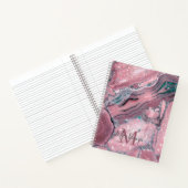 Rose Gold Agate Geode Chic Sparkle Monogram Notizblock (Innenseite)