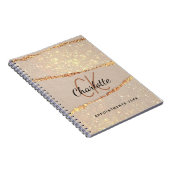 Rose Gold agate Glitzer Marmor Monogramm Luxus Notizblock (Rechte Seite)