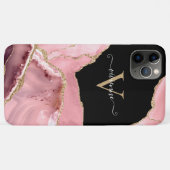 Rose Gold Agate Glitzer Monogram Case-Mate iPhone Hülle (Rückseite (Horizontal))