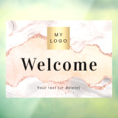 Rose Gold-Agate-Marmor-Firmenlogo willkommen Fensteraufkleber (Blatt 3)