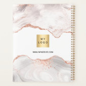 Rose gold agate monogram Logo Business 2026 Planer (Rückseite)