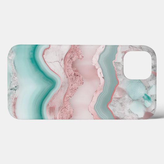 Rose Gold Agate Muster Case-Mate iPhone Hülle (Rückseite (Horizontal))