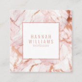 Rose Gold Agate QR Code Girly Trendy Quadratische Visitenkarte (Vorderseite)