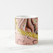 Rose Gold Agate & Wassertropfen |Goldblende Monogr Kaffeetasse (Mittel)