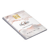 Rose Gold-Age-Logo monogramm elegantes Geschäft Notizblock (Rechte Seite)