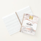 Rose Gold-Age-Logo monogramm elegantes Geschäft Notizblock (Innenseite)