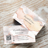 Rose Gold Age Marmor QR-Code elegant Visitenkarte