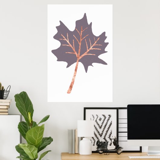 Rose Gold-Ahornleaf Poster (Heimbüro)