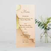 Rose Gold Alcohol Ink Elegant Flat Menu Menükarte (Stehend Vorderseite)