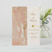 Rose Gold Alcohol Ink Elegant Wedding Invitation Einladung (Stehend Vorderseite)