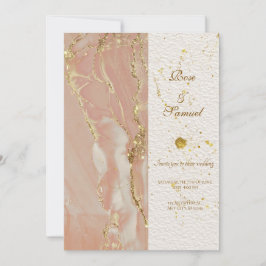 Rose Gold Alcohol Ink Elegant Wedding Invitation Einladung
