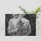 Rose Gold Ampersand | Vier Fotos Save the Date Einladung (Stehend Vorderseite)