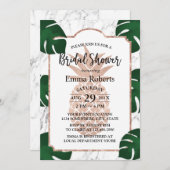 Rose Gold Ananas Brautparty Trendy Marble Einladung (Vorne/Hinten)