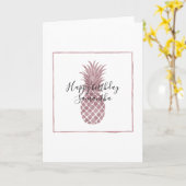 Rose Gold Ananas Geburtstag Karte (Gelbe Blume)