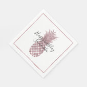 Rose Gold Ananas Geburtstag Serviette (Ecke)