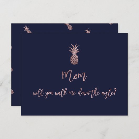 Rose Gold Ananas Mama, wird mich runter gehen. Save The Date (Vorne/Hinten)