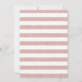 Rose Gold Ananas Modern Stripes Erstbezug Geburtst Einladung (Rückseite)