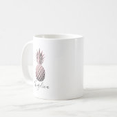 Rose Gold Ananas personalisierter Mug Kaffeetasse (Vorderseite Links)