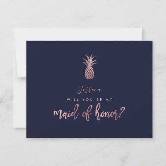 Rose Gold Ananas sind meine Trauzeugin Card Save The Date (Vorderseite)