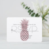 Rose Gold Ananas UAWG RSVP Karte (Stehend Vorderseite)