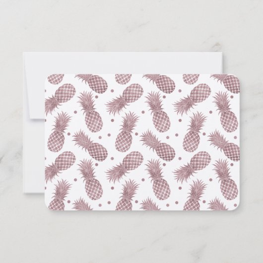 Rose Gold Ananas UAWG RSVP Karte (Rückseite)