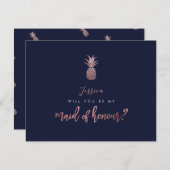 Rose Gold Ananas Werden Sie meine Trauzeugin sein Save The Date (Vorne/Hinten)