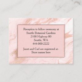 Rose Gold and Blush Wedding Information Card Begleitkarte