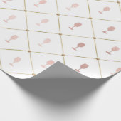 Rosé Gold and Gold French Wine themed Geschenkpapier (Ecke)